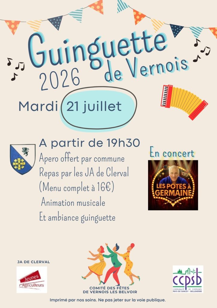 Flyer ?v?nement F?te du village Musique Animations Jaune Rouge - 1